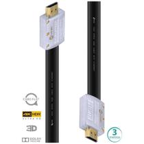 Cabo HDMI 2.0 4K ULTRA HD 3D Conexao ETHERNET FLAT com Conector Desmontavel 3 Metros - H20FL-3 Vinik
