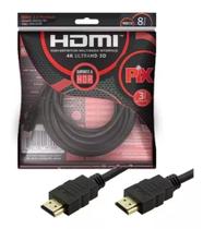 Cabo HDMI 2.0 4k Ultrahd 8 Metros HDR 19p Gold Original Pix