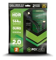 Cabo Hdmi 2.0 50/60hz 2160p 2 Metros Hdr 4k Ponta Dourada