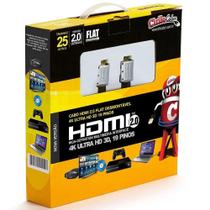 Cabo Hdmi 2.0 Flat Desmontável 19 Pinos, 4K, Ultra Hd, 3D 25