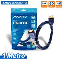 Cabo HDMI 2.0 Profissional Ultra 4K de 1 a 10 Metros Blindado Gold Garantia 3 Anos Aquário Cabo HDMI 2.0 Profissional Ultra 4K de 1 a 10 Metros Blindado Gold Garantia 3 Anos Aquário