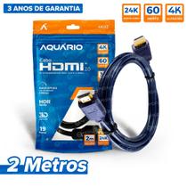 Cabo HDMI 2.0 Profissional Ultra 4K de 1 a 10 Metros Blindado Gold Garantia 3 Anos Aquário