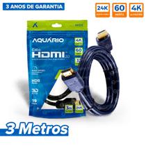 Cabo HDMI 2.0 Profissional Ultra 4K de 1 a 10 Metros Blindado Gold Garantia 3 Anos Aquário