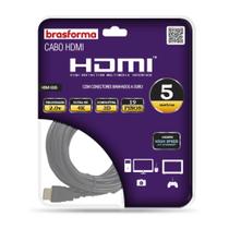 Cabo HDMI 2.0v 4K Ultra HD 3D com 5 metros Brasforma