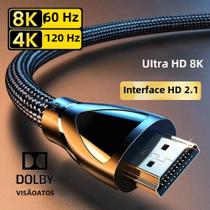 Cabo HDMI 2.1 de ultra alta velocidade 8K 60Hz 4K 120Hz para Xiaomi Mi XBox PS5 HDR10 Dolby Vision