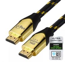 Cabo Hdmi 2.1 ELG, 8k Ultra Hd, 144hz, 3m, Nylon, Preto e Dourado - HS8K30