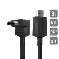 Cabo Hdmi 2.1 Pcyes Conector 90º Vertical - Preto - 3m - Nylon - Ph21-3vnp-f