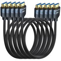 Cabo HDMI 2.1 RyzzRooa 8K (6FT) - Pacote com 5 - Alta Velocidade 48Gbps
