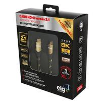 Cabo HDMI 2.1v 8K Ultra High Speed com Ethernet 3 metros HS8K30 ELG