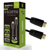 Cabo HDMI 2.1v 8K UltraHD Dinâmico Brasforma 1.5m Ponta Gold