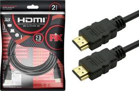 Cabo hdmi 2 metros 2.0 4k 19 pinos 3d chip sce polibeg