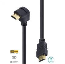 Cabo HDMI 2 Metros 2.0 4K, Conector 90