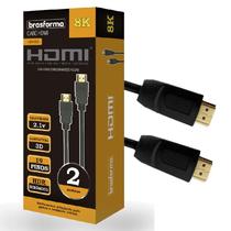 Cabo HDMI 2 Metros Ultra HDR 8k Dinâmico Brasforma 2.1 Gold Cabo HDMI 2 Metros Ultra HDR 8k Dinâmico Brasforma 2.1 Gold