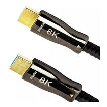 CABO HDMI 20 Metros FIBRA ÓPTICA 2.1V 8K, 4K 120HZ , GOLD, OD 5.2MM