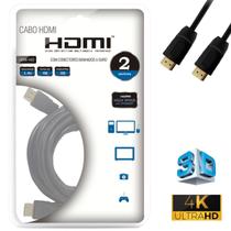 Cabo Hdmi 2m 4k Ultra Hd 19 Pinos 2 Metros Alta Definição