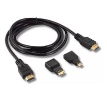 Cabo Hdmi 3 Em 1 Adaptador Mini E Micro Hdmi 1,5m Full Hd 3d