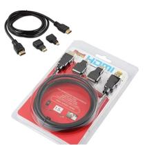 Cabo HDMI 3 em 1 com Adaptadores Mini e Micro HDMI 3 Ponta Cabo HDMI 3 em 1 com Adaptadores Mini e Micro HDMI 3 Ponta