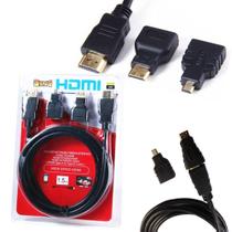 Cabo Hdmi 3 Em 1 Micro E Mini 1.5m 1080p Adaptador 3 Ponta