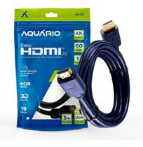 Cabo Hdmi 3 Metros 2.0 4k Blindado Ponta Ouro Alta Performace Tvs Games Som Original Aquário 3 Anos de Garantia