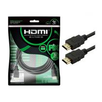 Cabo hdmi 3 metros 2.0 4k chipsce ultra hd 3d 19 pinos tv pc