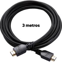 Cabo Hdmi 3 Metros 4K Hd Full Hd Preto Gamer Para Monitor