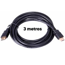 Cabo Hdmi 3 Metros 4k Hd Full Hd Preto Ideal Para Monitor