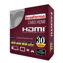Cabo HDMI 30 Metros 4K Ultra HD 3D HDR 2.0 19 Pinos Brasforma HDMI-5030 Cabo HDMI 30 Metros 4K Ultra HD 3D HDR 2.0 19 Pinos Brasforma HDMI-5030