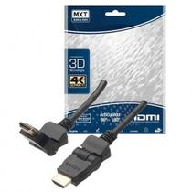 Cabo HDMI 3M Articulado conectores banhados 2.0 ultra HD 90 - 180 - MXT