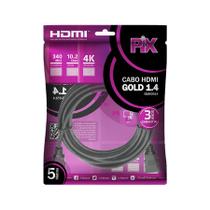 Cabo HDMI 4K 1.4 UltraHd 15P com 5 Metros - Pix