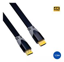 Cabo hdmi 4k 2.0 flat achatado 1.5m conector banhado de ouro hd 60hz exbom