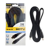 Cabo Hdmi 4k 3d Ultra Hd Vídeo 1080p 3 Metros Flat 1.4