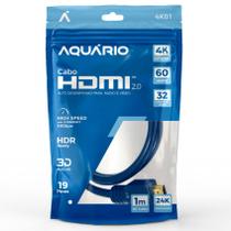 Cabo Hdmi 4K Gold 2.0 Ultra HD HDR 4K/120Hz 1,2,3 ou 5 Metros Para Televisão Computador Video Games Dolby Aquario