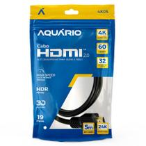 Cabo Hdmi 4K Gold 2.0 Ultra HD HDR 4K/120Hz 1,2,3 ou 5 Metros Para Televisão Computador Video Games Dolby Aquario