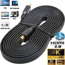 Cabo HDMI 5 metros 4k 2.0 full hd 3d blindado dourado para smart tv notebook monitor
