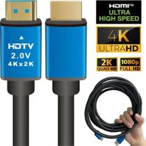 Cabo HDMI 5 Metros 4K 2K 2.0 UHD 1080p Blindado Dourado TV Monitor Notebook VideoGame 5m - CJR