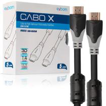 Cabo HDMI 5 Metros Versão 1.4 Com Filtro e Sem Malha Exbom - CBX-H50SM