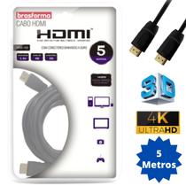 Cabo Hdmi 5m 4k Ultra Hd 19 Pinos 5 Metros Alta Definição Cabo Hdmi 5m 4k Ultra Hd 19 Pinos 5 Metros Alta Definição