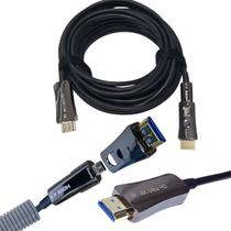 Cabo HDMI 8k 2.0 Fibra Óptica 20 Metros - 2 em 1 Plug Destacável