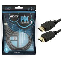 Cabo hdmi 8k 2.1 3 metros ultra hd hdr dinamico pontas gold 018-1030