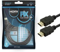 Cabo hdmi 8k 2.1 super ultra hd 4k 8k 1,5 metros - pix