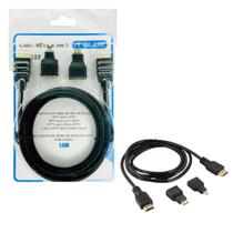 Cabo Hdmi Adaptadores Mini e Micro HDMI 1.5M 4 EM 1 It-Blue LE-6623 Audio e Vídeo