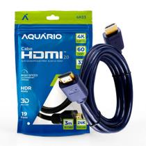 Cabo Hdmi Aquario 2.0 4K 3D 19 Pinos 3 Metros - 4K03