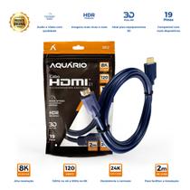 Cabo HDMI Aquário 2.1 8k Ultra HD 3D Blindado 8K2 - 2 metros