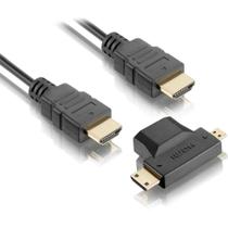 Cabo hdmi c/ adaptador mini/micro hdmi 1.8m full hd