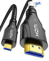 Cabo HDMI Cratree 8K Micro HDMI para HDMI 10 pés 8K @60Hz 4K @120Hz