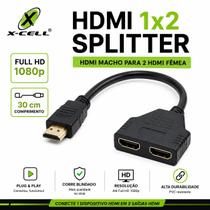 Cabo Hdmi Duplicador Divisor Splitter Entrada Macho 2 Saídas Fêmea 1080p 4k