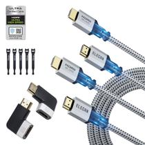 Cabo HDMI Elecan 8K com certificação HDMI 2.1, pacote com 2 unidades de 2,4 m com adaptadores