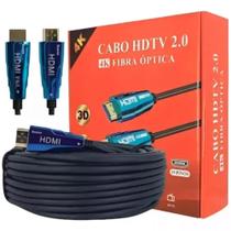 Cabo HDMI Fibra Óptica 2.0 4K 10 Metros Emborrachado