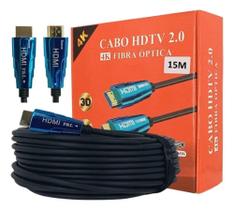 Cabo HDMI Fibra Óptica 2.0 4K 15 Metros Emborrachado