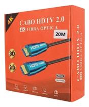 Cabo HDMI Fibra Óptica 2.0 4K 20 Metros Emborrachado